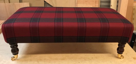 Callanish Check Claret Footstool